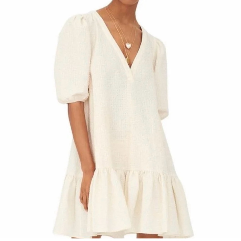 Ruffled Puffed Sleeved Dress - Picture 3 of 12